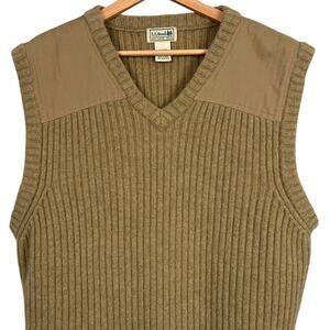 LL Bean Mens XXL Preppy Outdoor Academia Shooting Patch Merino Wool Sweater Vest